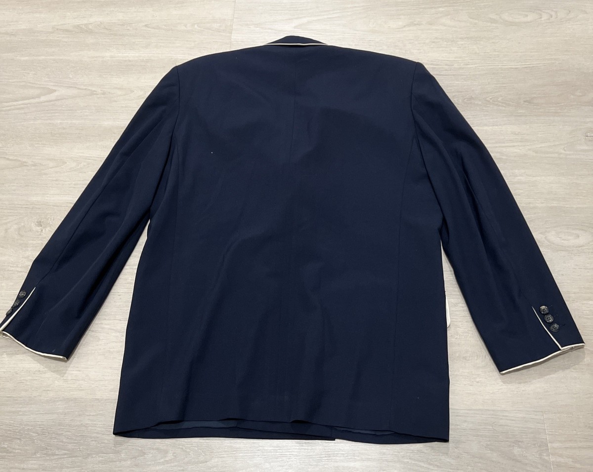 COMME des GARCONS HOMME Men's 100% Wool Dark Blue Suit Jacket