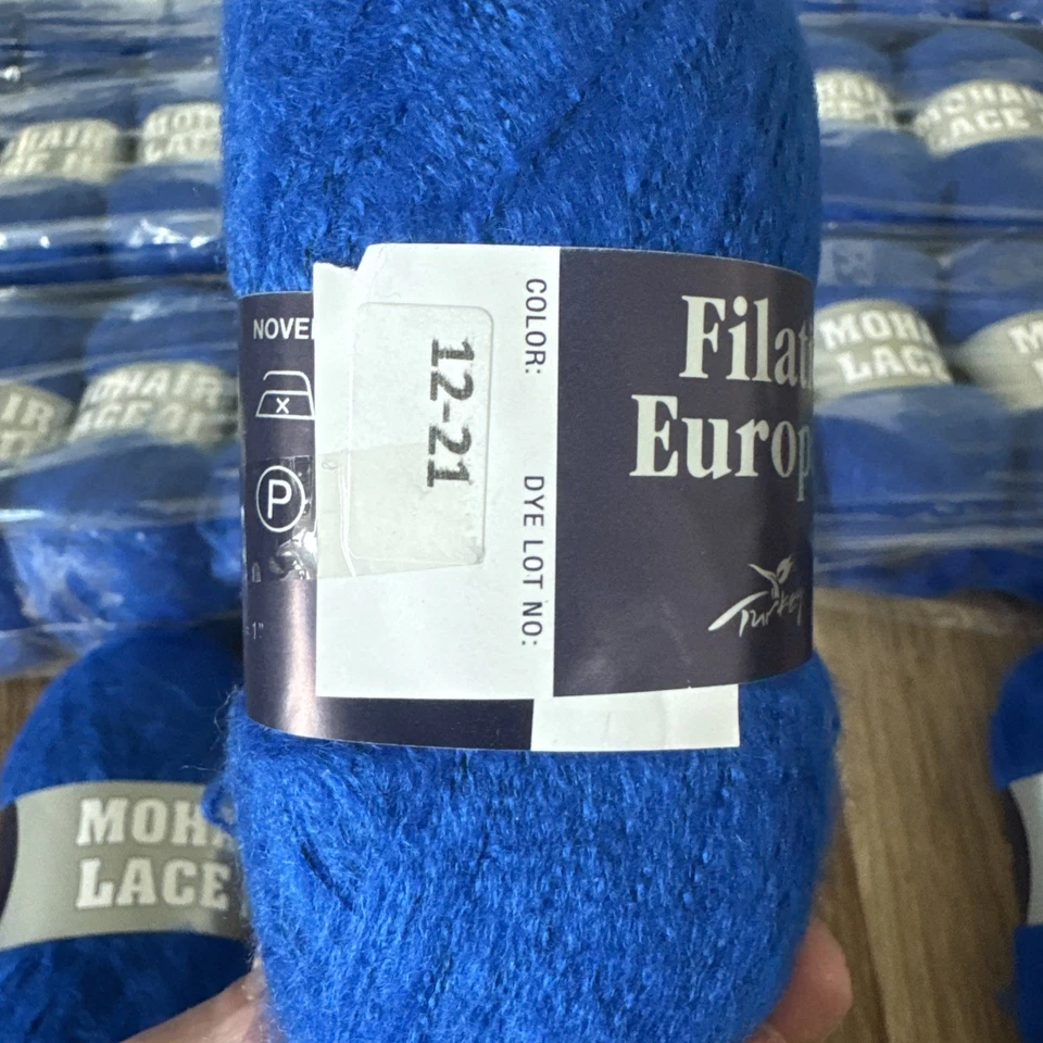 Mohair Lace II Yarn - Filati Europa, Blend, 480 Yards - Bright Blue 12-21 - Image 4 of 4