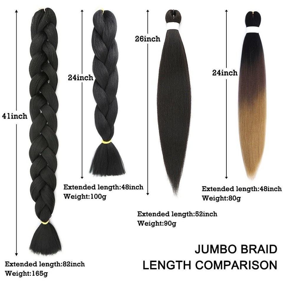 82 inch Non-Stretched Braid synthetic Hair Extensions Braiding ...