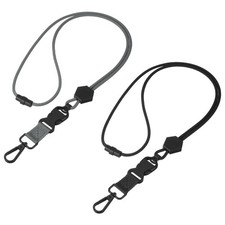 2Pcs Heavy Duty Breakaway Lanyard, Adjustable Neck Lanyard, Black, Grey