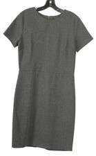 Banana Republic Women’s Dress 8 Gray Striped Sheath Sleeveless Stretch