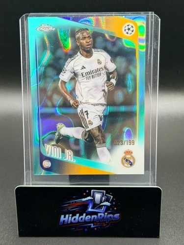 2024-25 Topps Chrome UEFA Vinicius Jr Aqua Refractor #23/199 Real Madrid #115