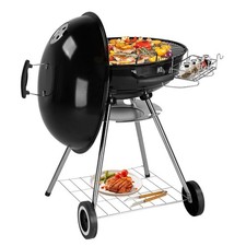 28-inch Portable Charcoal Grill With Wheels And Storage Holder For Camping 28-inch Portable Charcoal Grill With Wheels And Storage Holder For Camping