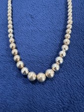 Tiffany  Co. Graduated Sterling Silver 925 Beaded Ball Necklace, 16in Long