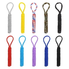 10Pcs Zipper Pulls, 4.72 Inch Hand Woven Nylon Cord Zipper, 10 Colors