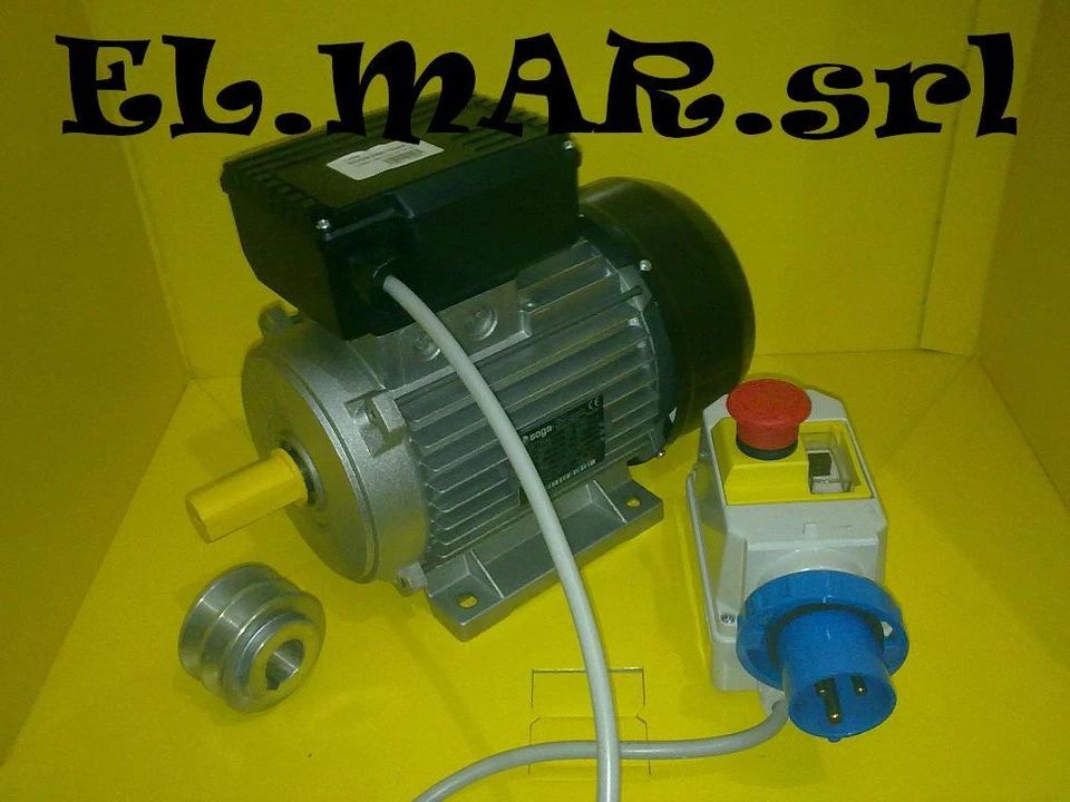 BETONIERA MONOFASE motore elettrico HP 1,5 + puleggia + interruttore salvamotore