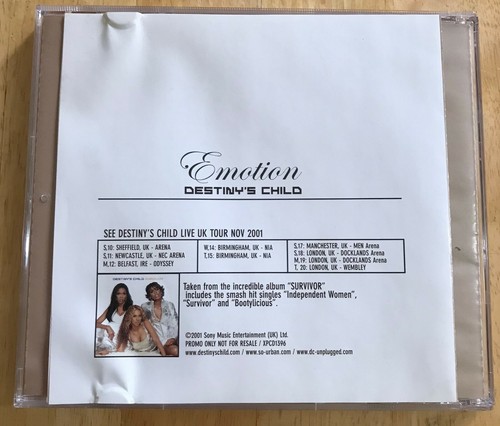 Destiny's Child 'Emotion' CD Promo Demo Single 2001 Europe Columbia XPCD 1396 - Picture 3 of 3