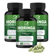 1-3PACK Moringa Capsules 20000Mg per Serving, 60 Total Capsules Green Superfood