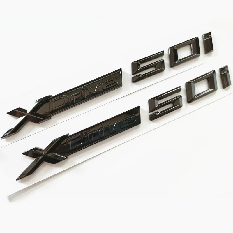 2 PIEZAS NEGRO BRILLANTE XDrive 50i guardabarros lateral emblema 3D insignia maletero para X3 X5 X6 Foto 3 de 3