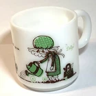 VINTAGE Kirby Martin DAISY Milk Glass MUG Sprinkle Kindness Friendship Will Grow