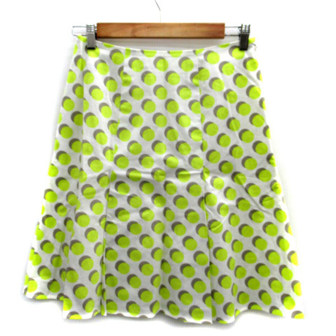 MADAM JOCONDE Knee Length Dot Pattern 38 M Multicolor Yellow Gray 