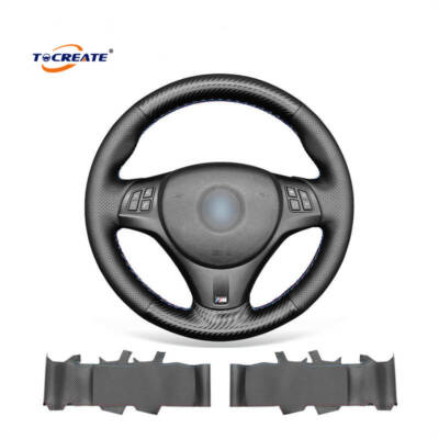 Carbon Fiber PU Leather Steering Wheel Cover for BMW M3 E90 E91 E92 E87 #BBAX