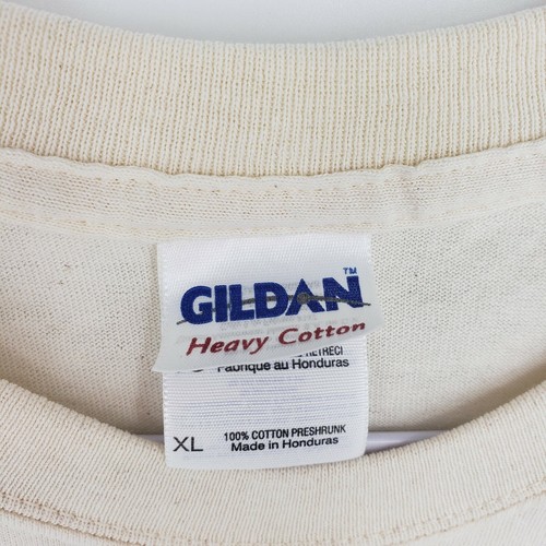 T-shirt maglietta girocollo Gildan cotone pesante uomo taglia XL panna grafica Grabaawr - Foto 3 di 5
