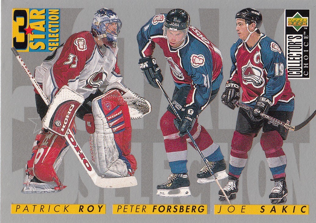 1996-97 Upper Deck Choice - 3 Star #314 Patrick Roy, Joe Sakic, Peter Forsberg