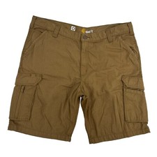 Carhartt Force Cargo Shorts Men's 40 Brown Ripstop Workwear Relaxed Fit