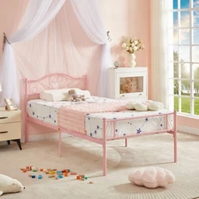 Twin Full Queen Size Metal Bed Frame Heavy Duty Steel Platform with Headboard