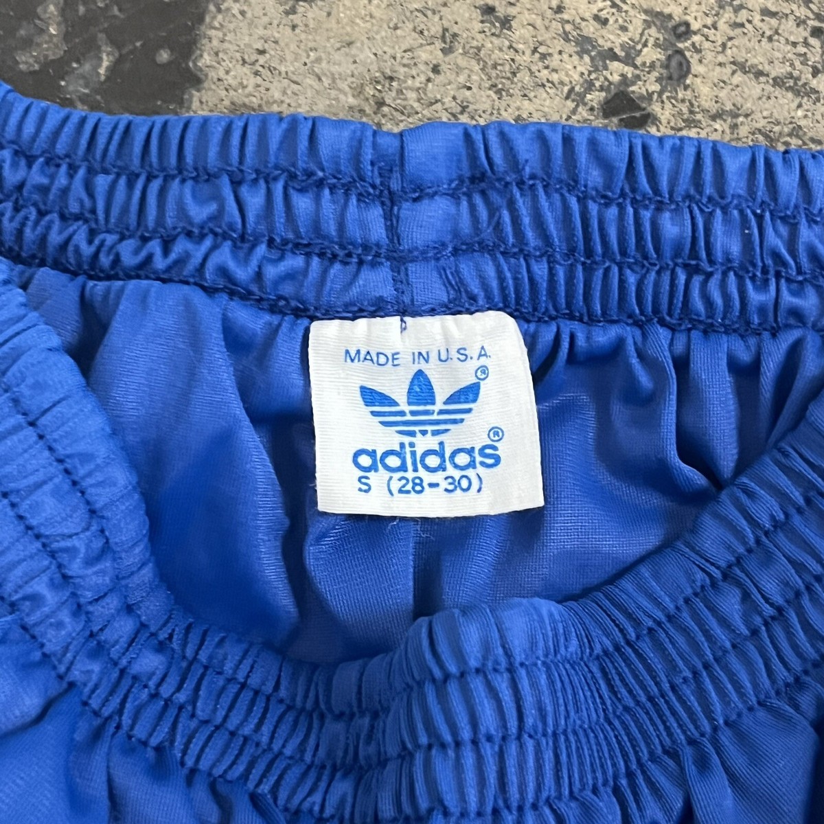 Vtg Adidas Blue Shiny Nylon Shorts Sprinter Running 80's S Vtg Adidas Blue Shiny Nylon Shorts Sprinter Running 80's S