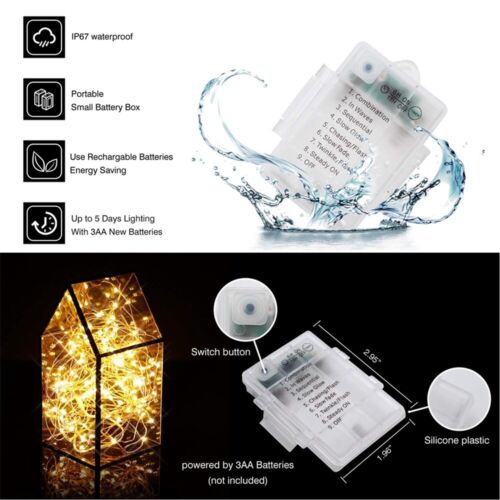 10M-1M Copper Wire LED String Fairy Lights Battery Operated 8 Modes Curtain Lamp - Picture 3 of 12