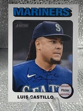 2024 Topps Heritage WHITE BORDER SP #449 Luis Castillo, Seattle Mariners
