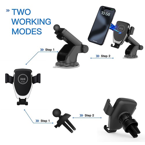 Wireless Car Charger Air Vent Dashboard Bracket Phone Holder For iPhone 15 14 13 - Picture 8 of 14