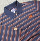 Auburn University Tigerwear Shirt Mens Large Polo Blue Striped Embroidery