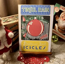 Retro Christmas Deco Advertisement, Tinsel, Handcrafted Plaque /  Sign #4