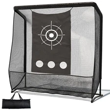 Shopsource 7x7ft Golf Hitting Practice Net with Steel Frame and Target Cloth