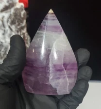 178G Purple Fluorite Crystal Carved Free Form healing