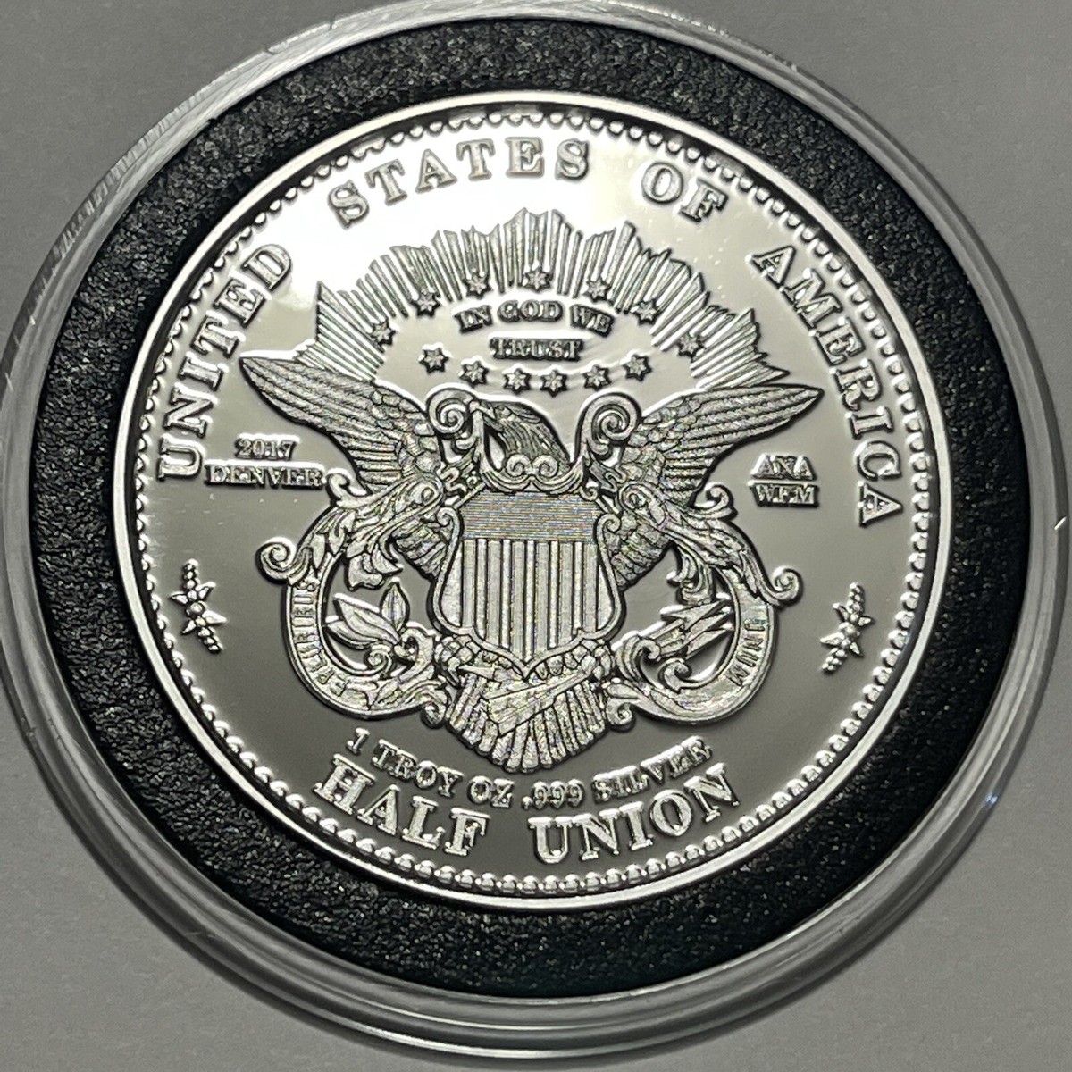 Barber's 1877 $50 Half Union Pattern Proof Coin Copyy 1 Troy Oz