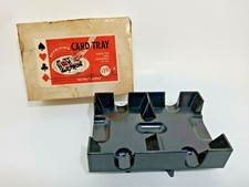 Vtg NUDELL Plastic black Revolving card tray No 30 Chicago USA made original box