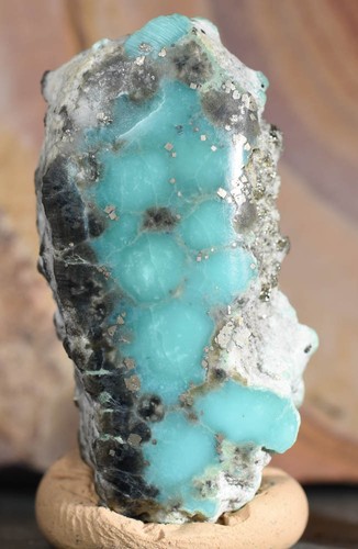 Campitos Blue Ice Turquoise End Piece cabbing lapidary material - Picture 3 of 7