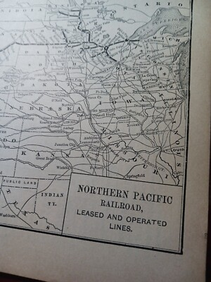 #ad #ad ☆1895 train map report NORTHERN PACIFIC RAILROAD Ashland WI Wallula WA Laurel MT $14.95