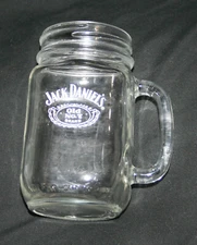 Jack Daniels Old No. 7 Brand Mason Jar Style Mug Glass w/ Handle