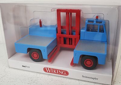 WIKING NEW HO 1/87 Scale Side Loader Container Lift Vehicle Red, Silver & Blue