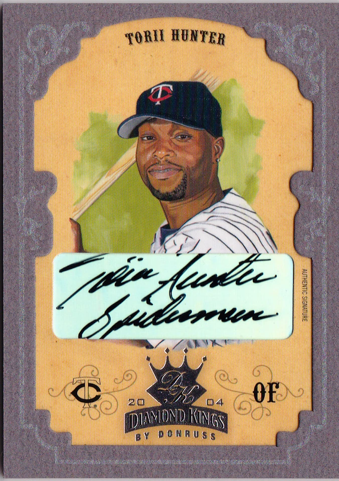 Donruss Diamond Kings Torii Hunter Crowning Moment 2004 autógrafo 05/10 dos automático Foto 2 de 4