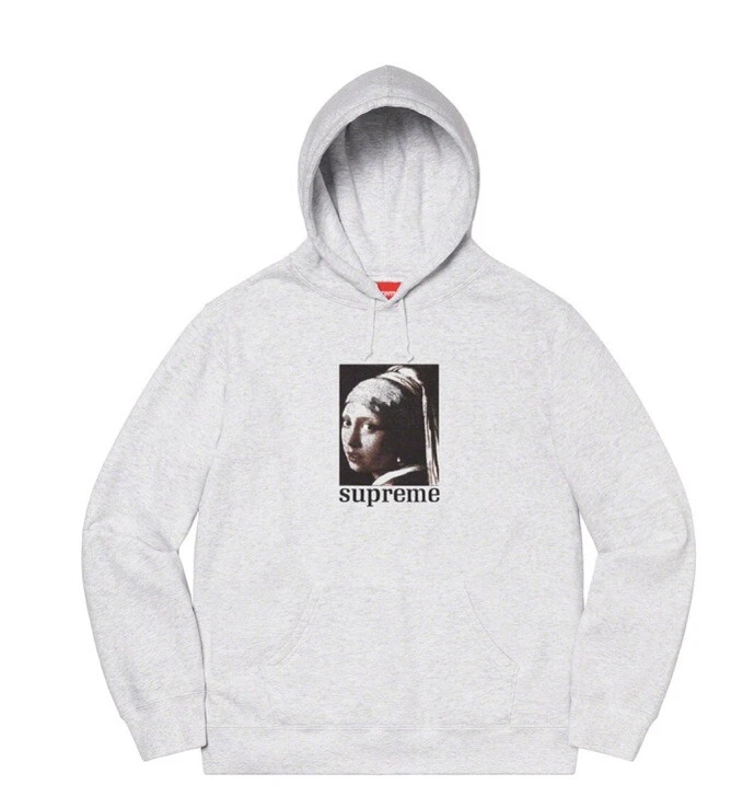 Sweat shirt à capuche Supreme Pearl gris taille extra large NEUF avec sac et autocollant