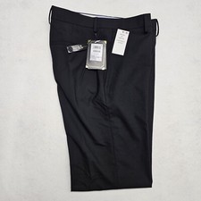 Haggar Mens 32x32 4-Way Stretch Slim-Fit Black Dress Pants