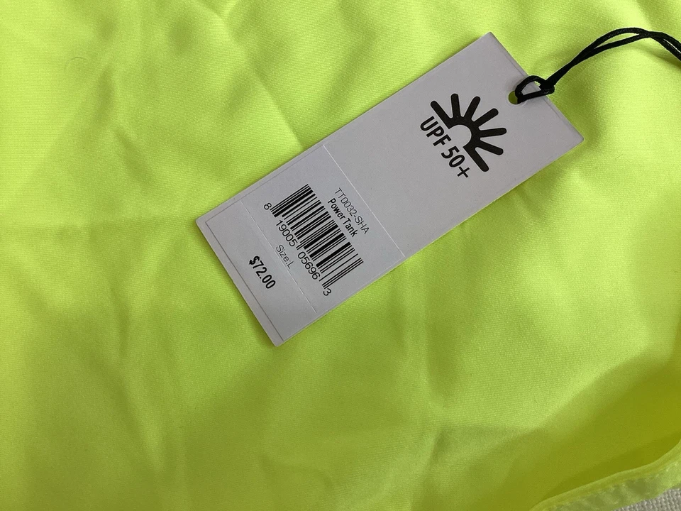 Jo Fit Top L Power Tank UPF+50 Top Collar Golf Tennis Large Neon Lemon - Image 4 of 4