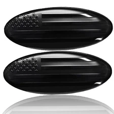2x 9inch FRONT GRILL Rear Tailgate US Flag Oval Emblem Badge Trim Ford F150 F250