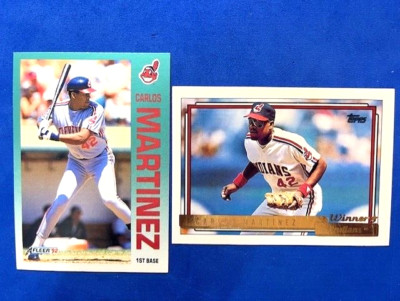 Carlos Martinez 1992 Fleer & 1992 Topps Gold Winner Baseball - Indians