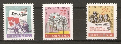 Albania Albanien Albanie 1967 MiNr 1185 - 1187 MNH** Press 25-th Anniversary
