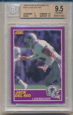 1989 Score Supplemental Jack Del Rio (Rookie Card) (#351S) BGS9.5 BGS. rookie card picture