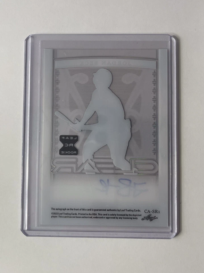 2022 Leaf Trinity Baseball Clear Silver Spectrum Auto JORDAN BECK 9/10 - Image 2 of 2