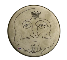 JEFF BRIDGES SIGNED AUTOGRAPH 10" DRUMHEAD W/ SKETCH - THE DUDE BIG LEBOWSKI PSA