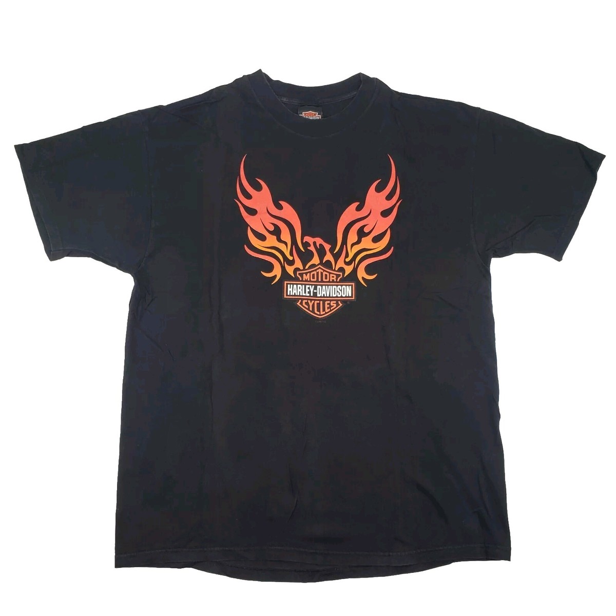 Vintage 2000 Harley Davidson Eagle Flames T-Shirt Las Vegas
