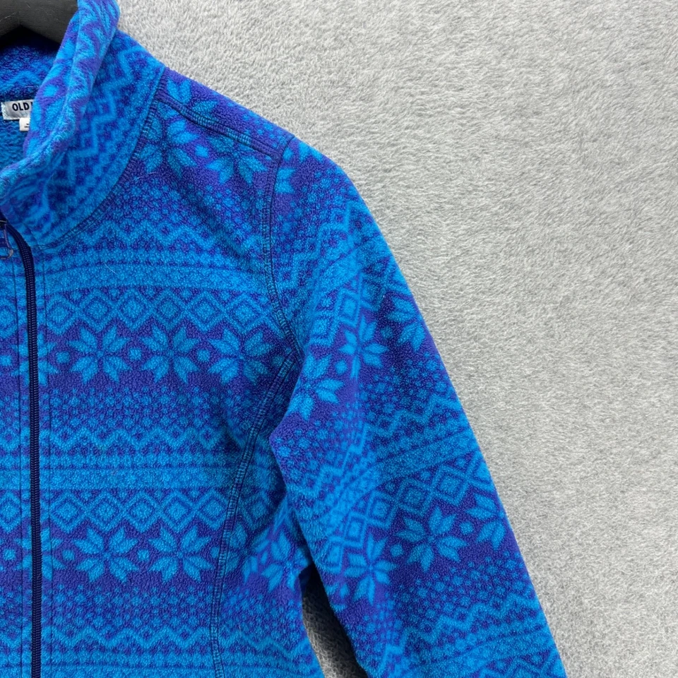 Chaqueta polar Old Navy para mujer talla mediana azul geométrica de colección Y2K cremallera completa Foto 2 de 4