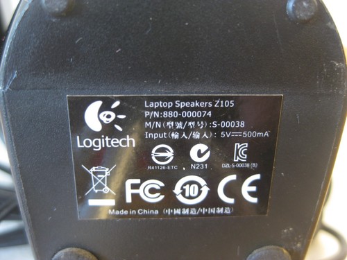 Logitech Z105 USB Digital Audio Powered Computer Laptop Speakers - TESTED - Picture 8 of 8