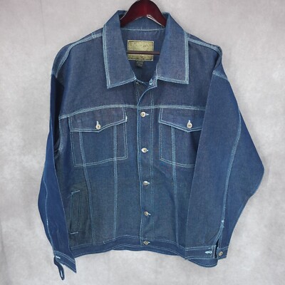 Billion Bay Denim Jacket 2XL Blue   Trucker Distressed Medium Wash Russian Made