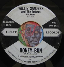 HEAR Willis Sanders Embers 45 Honey Bun / Lovable You UNART doo wop R&B soul
