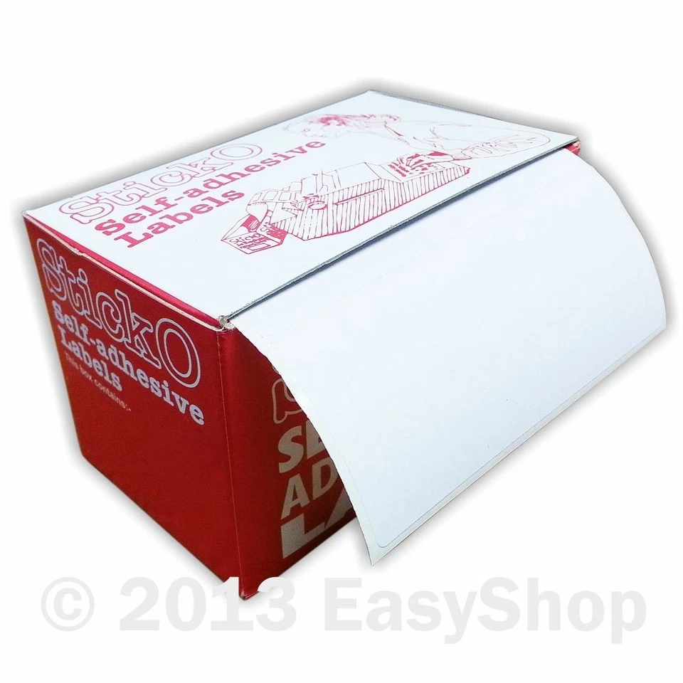 STICKO Retail 5 Box Pack Self Adhesive Sticky White Postage Address Labels 89 X 36mm